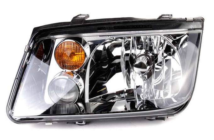 VW Headlight Assembly - Driver Side (Halogen) (w/ Foglight) 1JM941017 - Hella 963660491